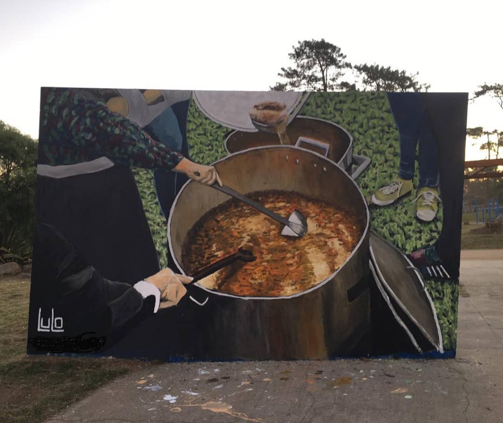 Olla Popular — mural by Lulo, Canelones, Uruguay