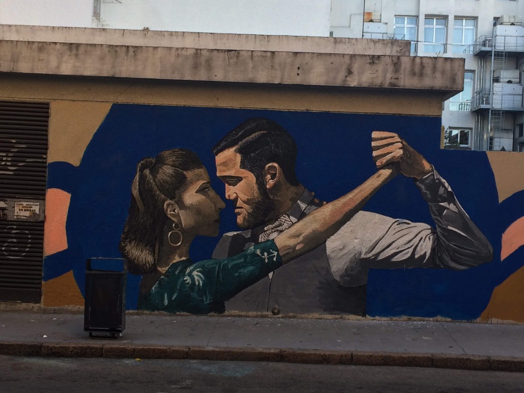 Tangueros 2 — mural by Lulo, Montevideo, Uruguay