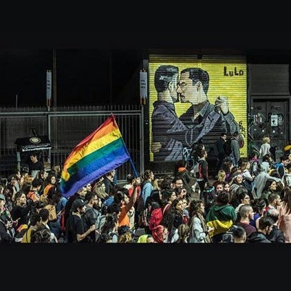 Tangueros — mural by Lulo, Montevideo, Uruguay